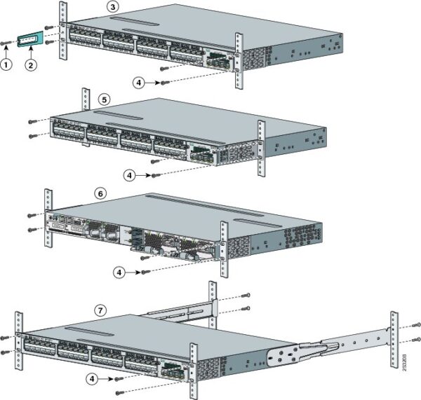 C3850-4PT-KIT Extension Rails and Brackets for Catalyst 3850 Switches - Image 4